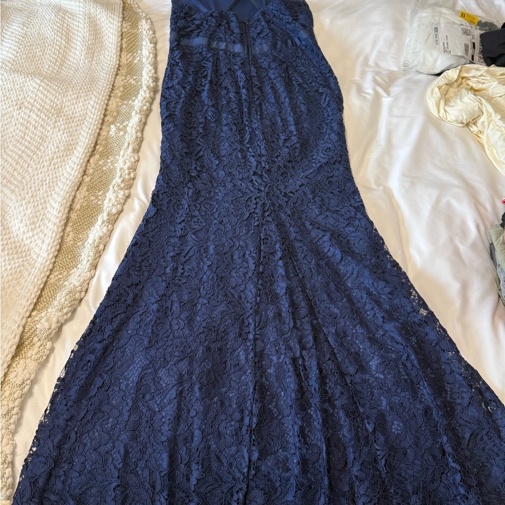 Lulus lace maxi dress navy